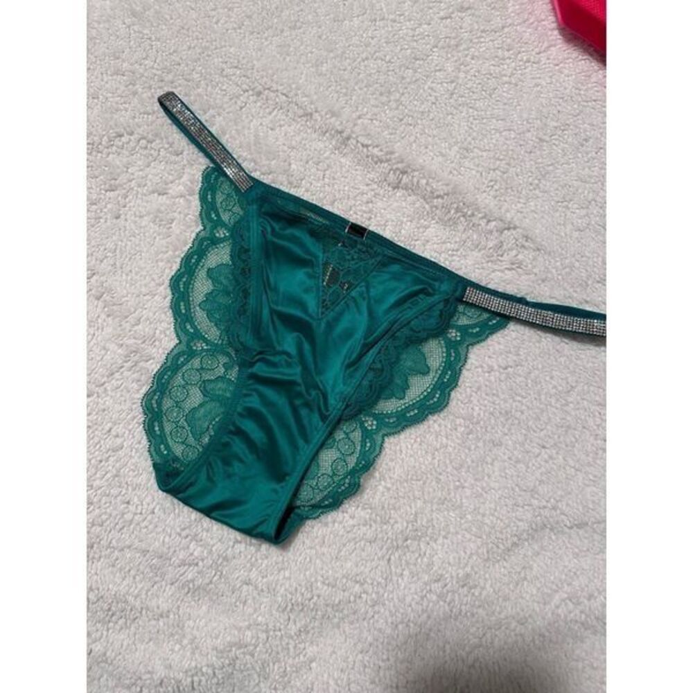 Victoria’s Secret Green Lace Bling Panties Cheeky Small